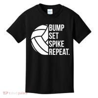 Volleyball Great Gift Hooded Funny Gift Bump Set Spike Repeat Kids T-Shirt thumb 0