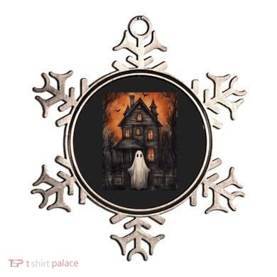 Vintage Ghost Haunted House Halloween Spooky Ornament