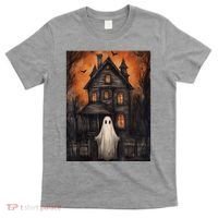 Vintage Ghost Haunted House Halloween Spooky T-Shirt thumb 0