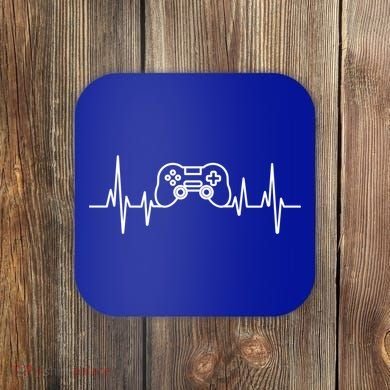 Video Game Heartbeat Gamer Funny Gift Gaming Controller Funny Gift Coaster