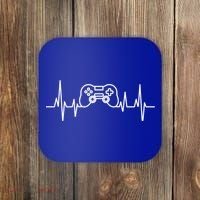 Video Game Heartbeat Gamer Funny Gift Gaming Controller Funny Gift Coaster thumb 0