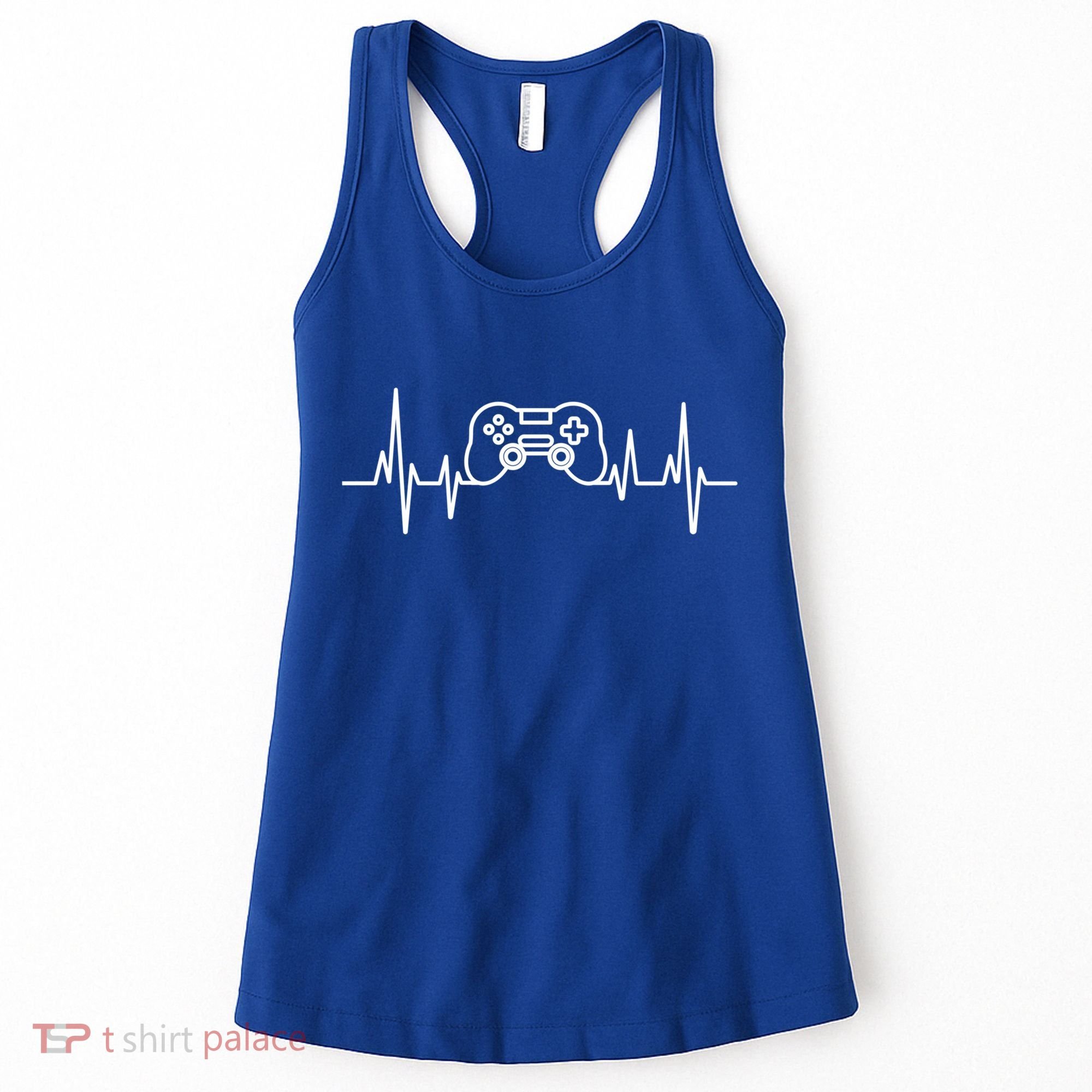 Video Game Heartbeat Gamer Funny Gift Gaming Controller Funny Gift Women's Tank Top