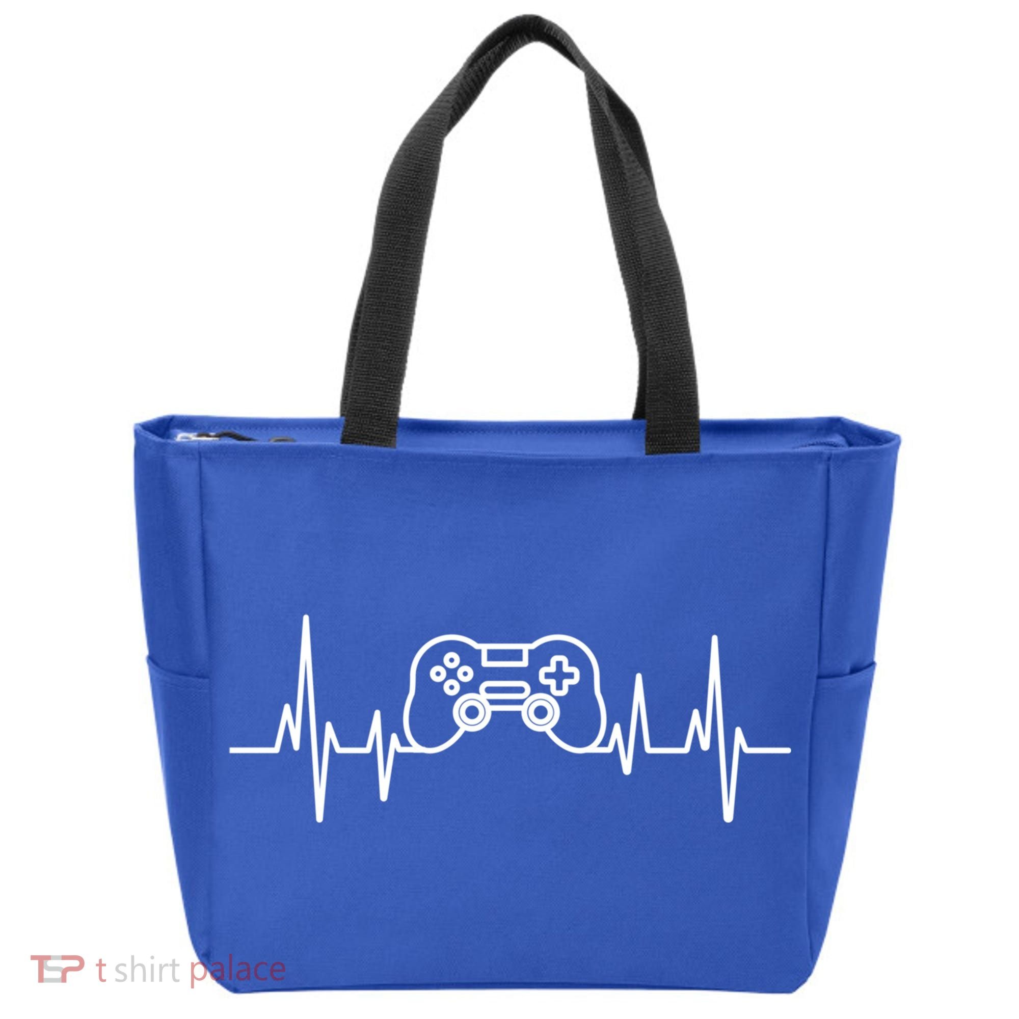 Video Game Heartbeat Gamer Funny Gift Gaming Controller Funny Gift Tote Bag