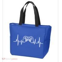 Video Game Heartbeat Gamer Funny Gift Gaming Controller Funny Gift Tote Bag thumb 3