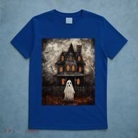 Vintage Ghost Haunted House Midnight Halloween Ghost Spooky T-Shirt thumb 5