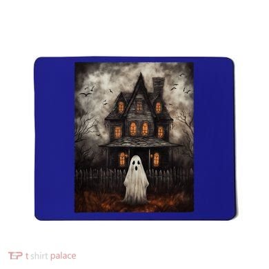 Vintage Ghost Haunted House Midnight Halloween Ghost Spooky Mousepad