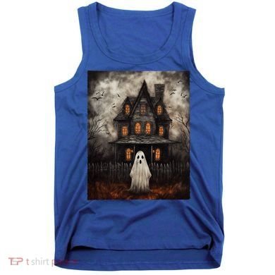 Vintage Ghost Haunted House Midnight Halloween Ghost Spooky Tank Top