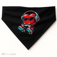 Video Game Heart Gamer Valentines Day USA-Made Doggie Bandana thumb 0