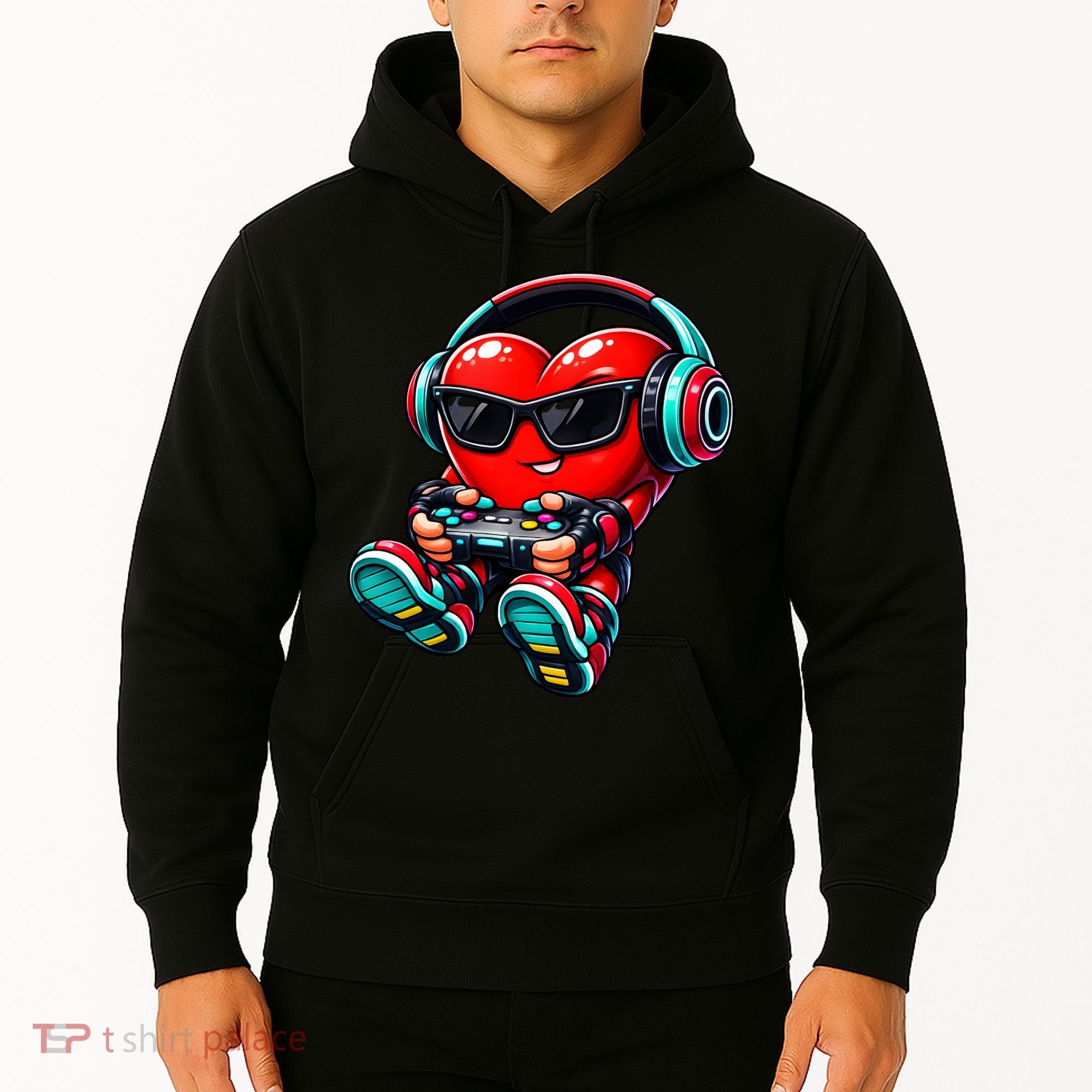 Video Game Heart Gamer Valentines Day Hoodie