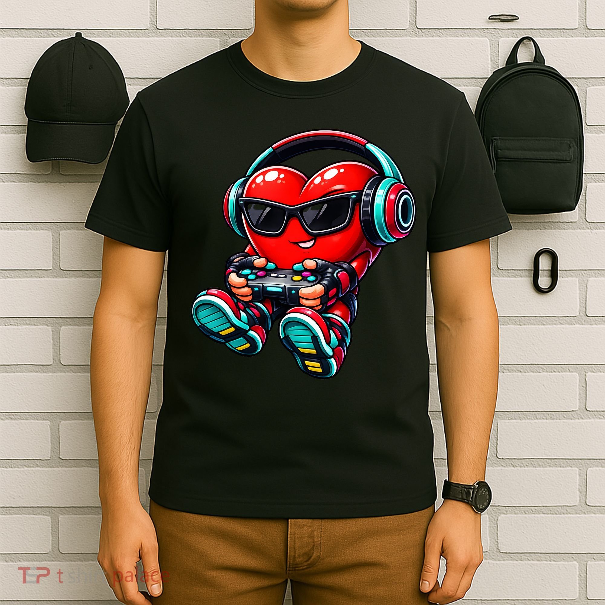 Video Game Heart Gamer Valentines Day T-Shirt