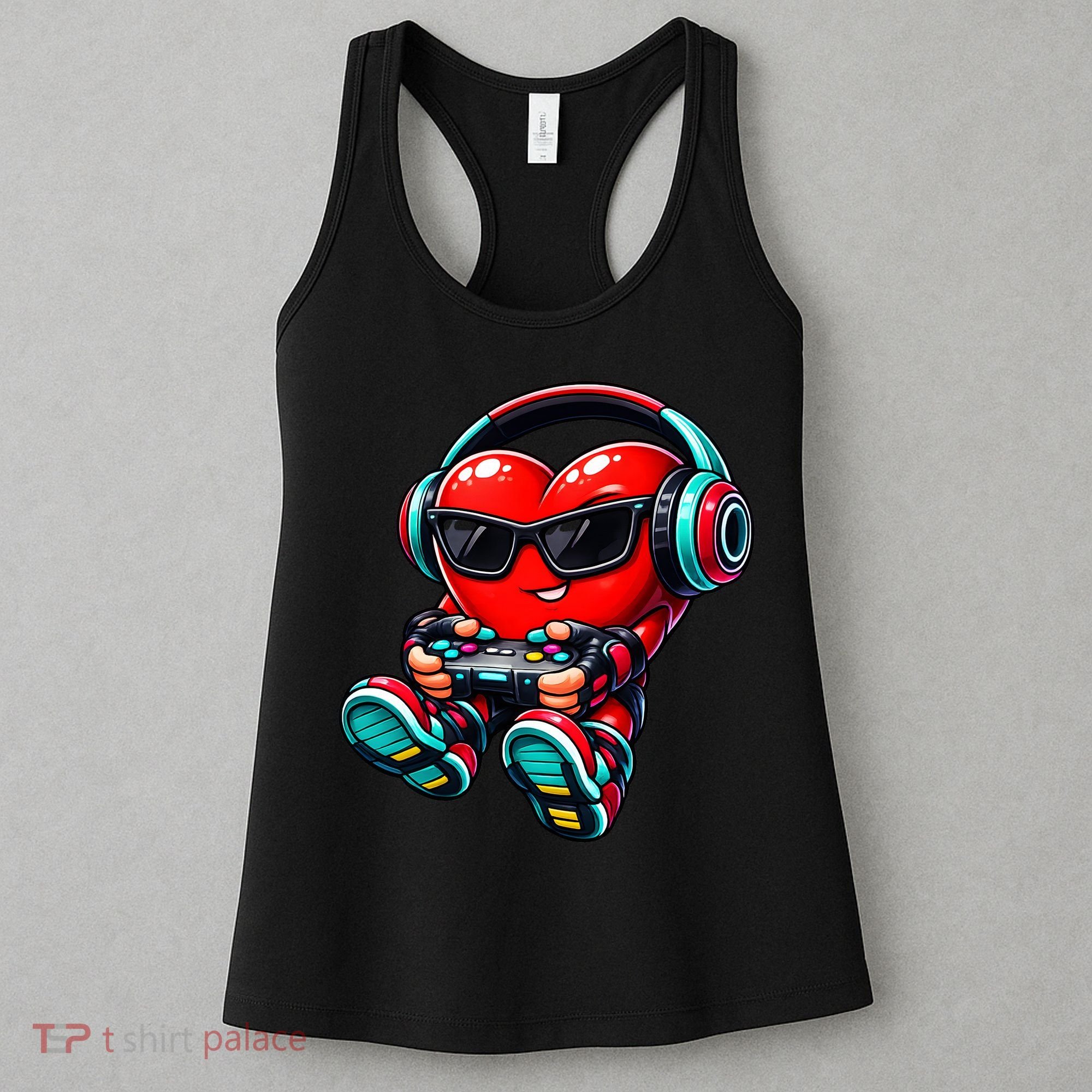 Video Game Heart Gamer Valentines Day Women's Tank Top