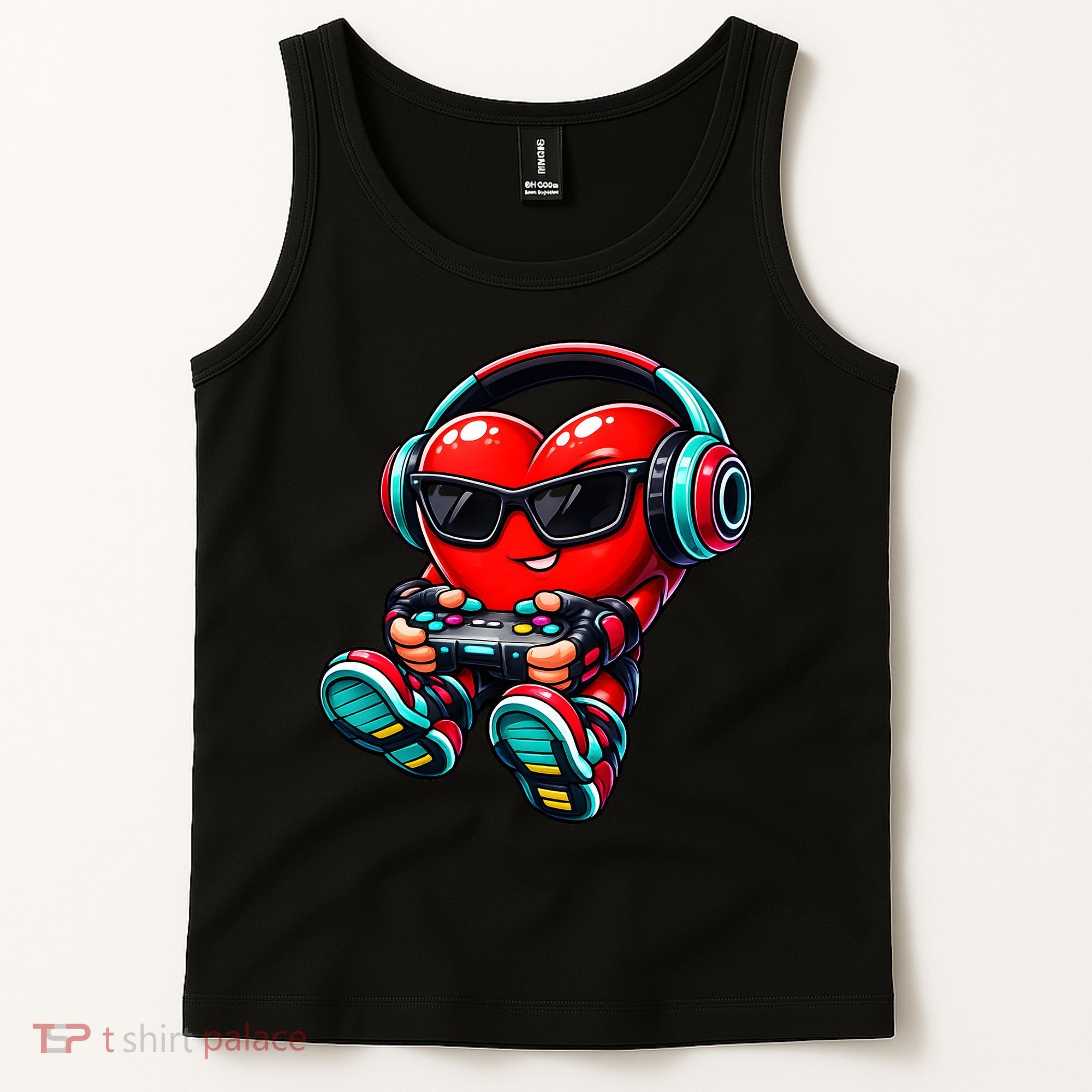 Video Game Heart Gamer Valentines Day Tank Top