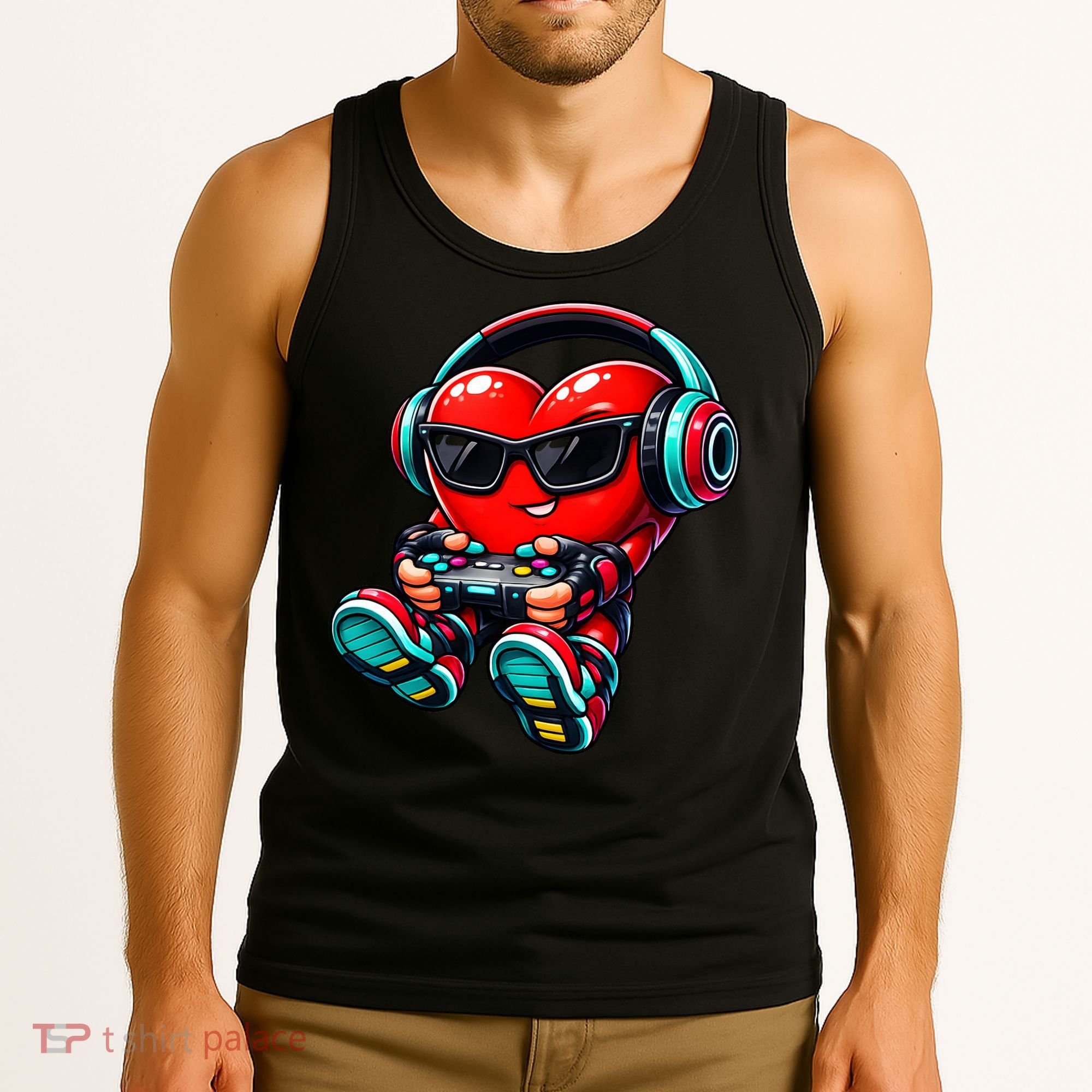 Video Game Heart Gamer Valentines Day Tank Top