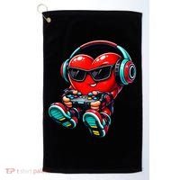 Video Game Heart Gamer Valentines Day Golf Towel thumb 0