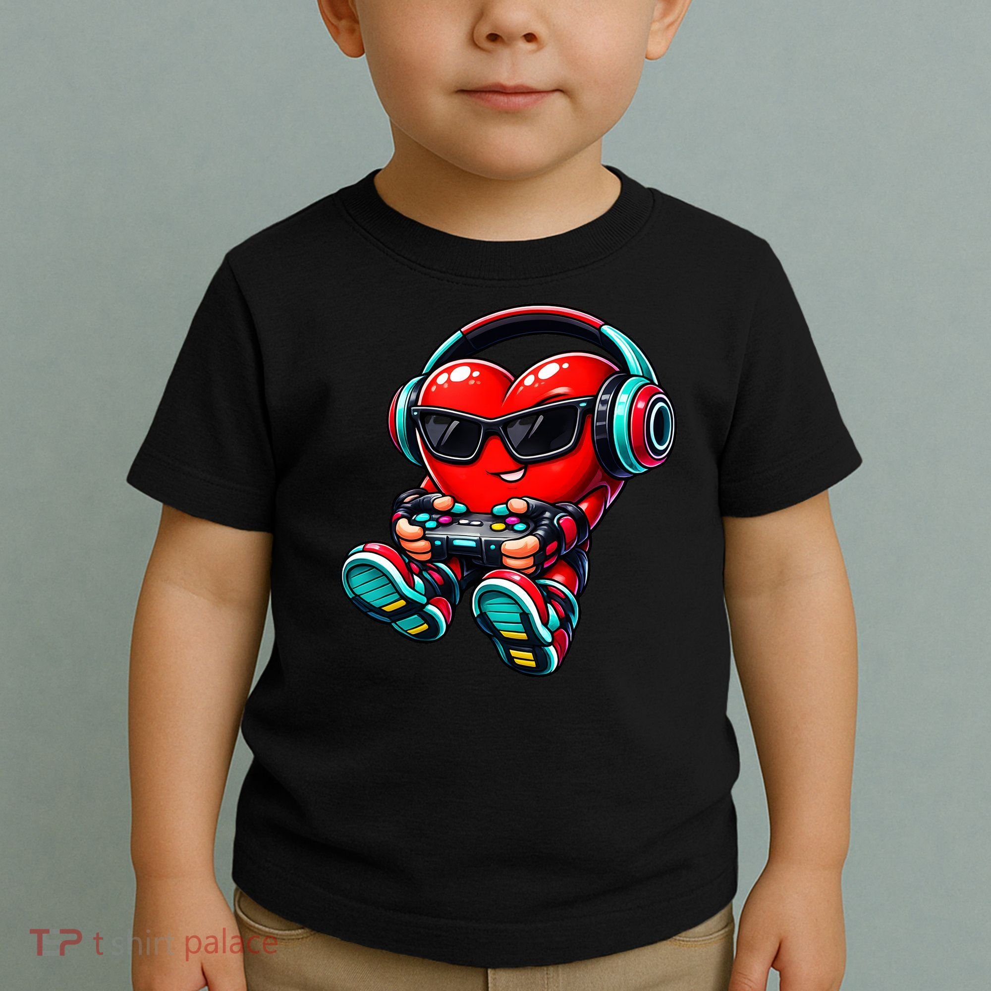 Video Game Heart Gamer Valentines Day Toddler T-Shirt