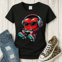 Video Game Heart Gamer Valentines Day Women's T-Shirt thumb 3