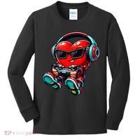 Video Game Heart Gamer Valentines Day Kids Long Sleeve Shirt thumb 0