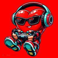 Video Game Heart Gamer Valentines Day Santa Hat thumb 1