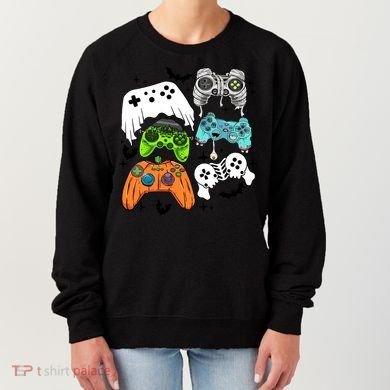 Video Game Halloween Skeleton Zombie Gaming Controllers Gift Women's Sweatshirt