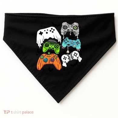 Video Game Halloween Skeleton Zombie Gaming Controllers Gift USA-Made Doggie Bandana