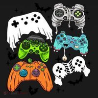 Video Game Halloween Skeleton Zombie Gaming Controllers Gift Bucket Hat thumb 4