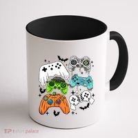 Video Game Halloween Skeleton Zombie Gaming Controllers Gift Coffee Mug thumb 1