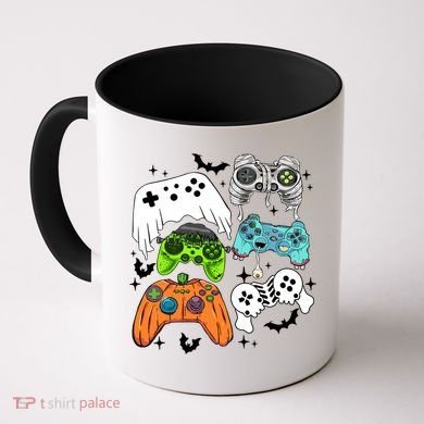 Video Game Halloween Skeleton Zombie Gaming Controllers Gift Coffee Mug
