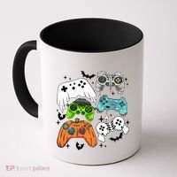 Video Game Halloween Skeleton Zombie Gaming Controllers Gift Coffee Mug thumb 0