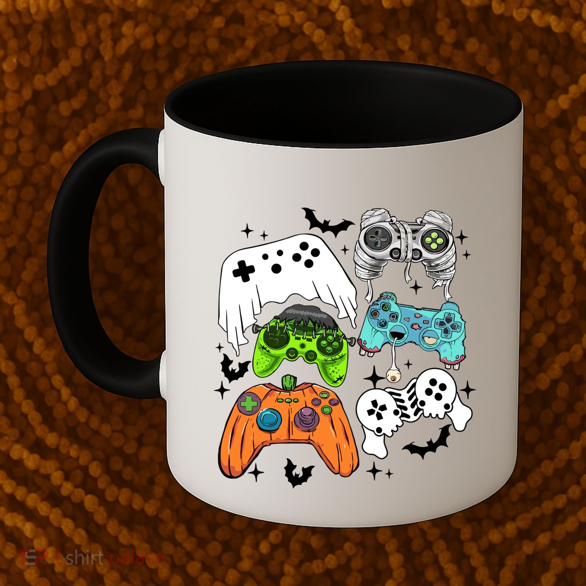 Video Game Halloween Skeleton Zombie Gaming Controllers Gift Coffee Mug