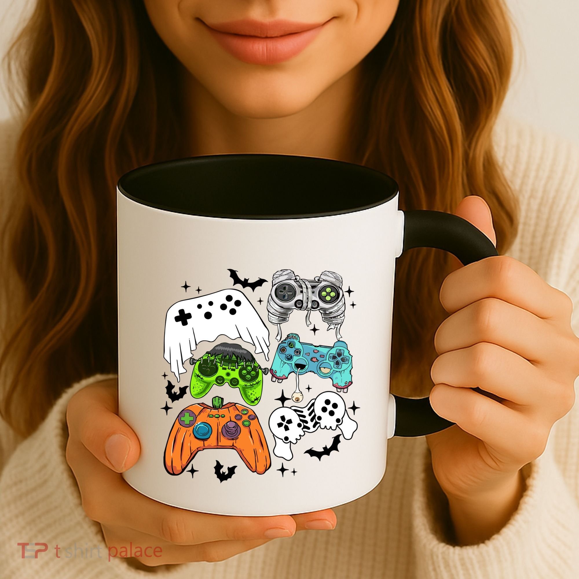 Video Game Halloween Skeleton Zombie Gaming Controllers Gift Coffee Mug
