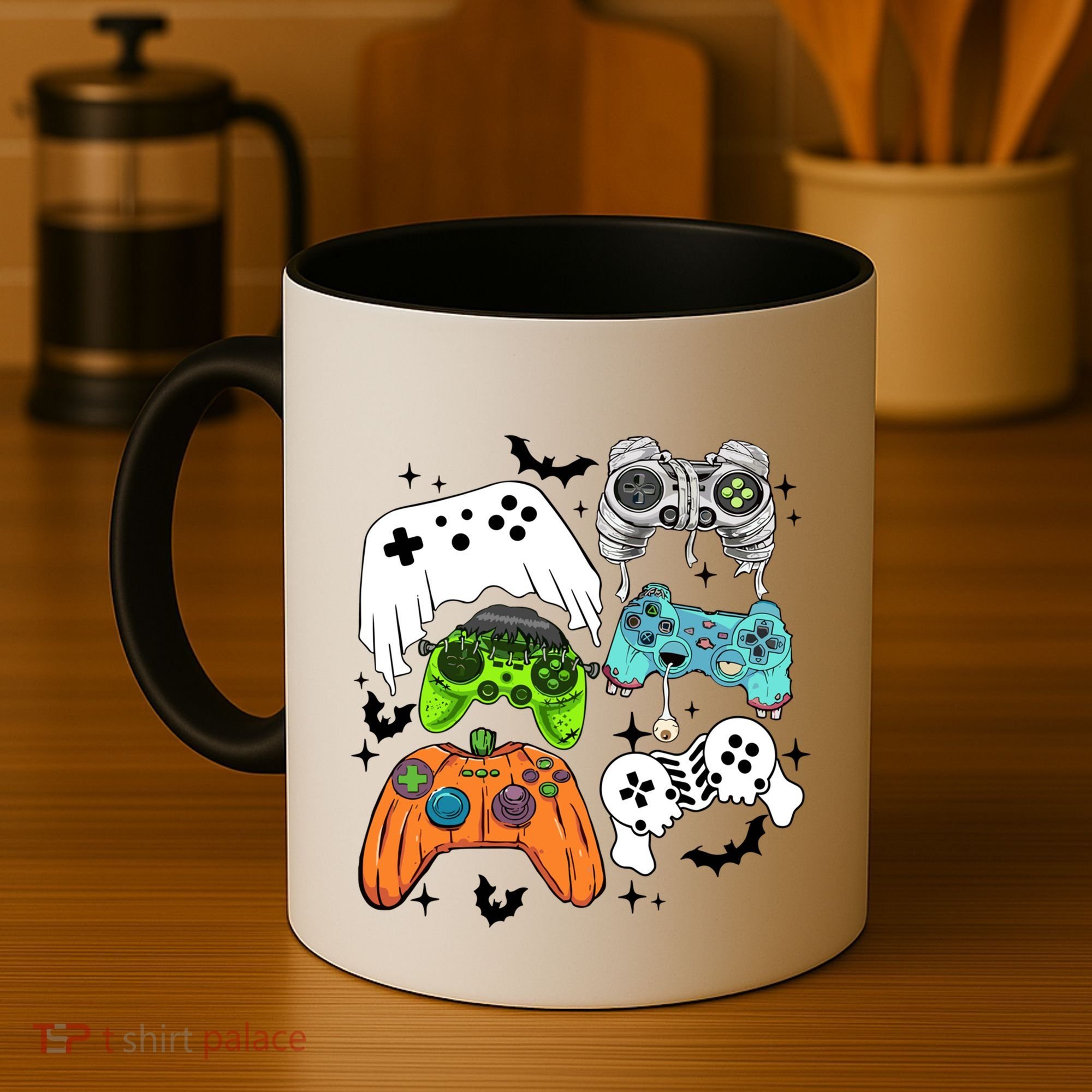Video Game Halloween Skeleton Zombie Gaming Controllers Gift Coffee Mug