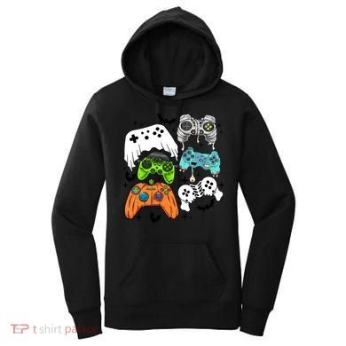 Video Game Halloween Skeleton Zombie Gaming Controllers Gift Women's Hoodie