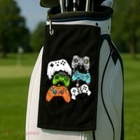 Video Game Halloween Skeleton Zombie Gaming Controllers Gift Golf Towel thumb 2