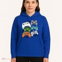 Video Game Halloween Skeleton Zombie Gaming Controllers Gift Hoodie thumb 5