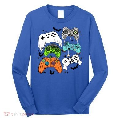 Video Game Halloween Skeleton Zombie Gaming Controllers Gift Long Sleeve Shirt