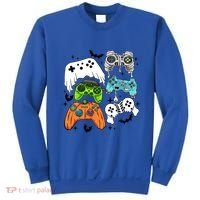 Video Game Halloween Skeleton Zombie Gaming Controllers Gift Sweatshirt thumb 0