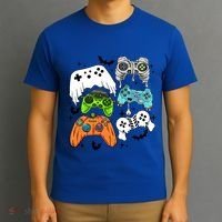 Video Game Halloween Skeleton Zombie Gaming Controllers Gift T-Shirt thumb 3
