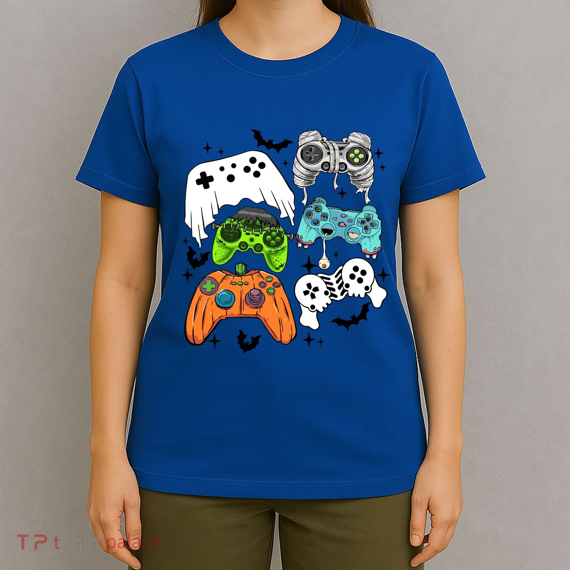 Video Game Halloween Skeleton Zombie Gaming Controllers Gift T-Shirt