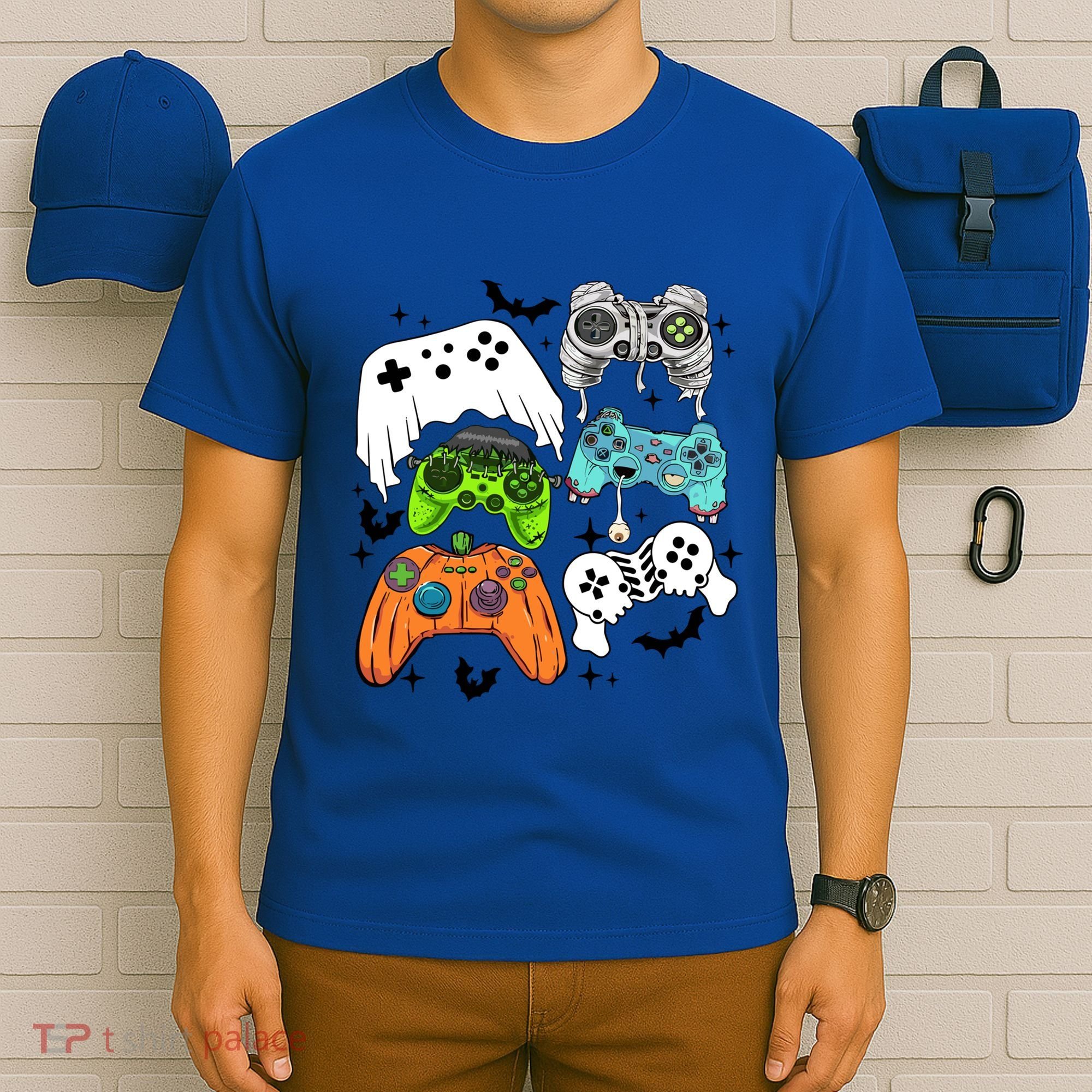 Video Game Halloween Skeleton Zombie Gaming Controllers Gift T-Shirt