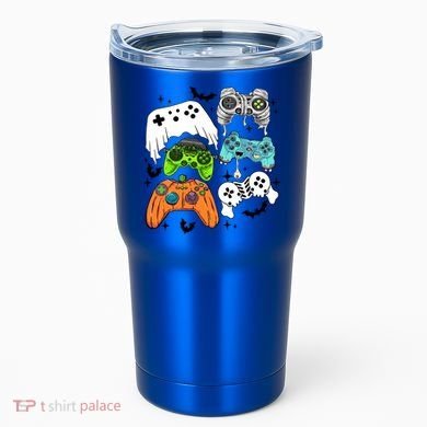 Video Game Halloween Skeleton Zombie Gaming Controllers Gift Tumbler