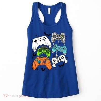 Video Game Halloween Skeleton Zombie Gaming Controllers Gift Women's Tank Top