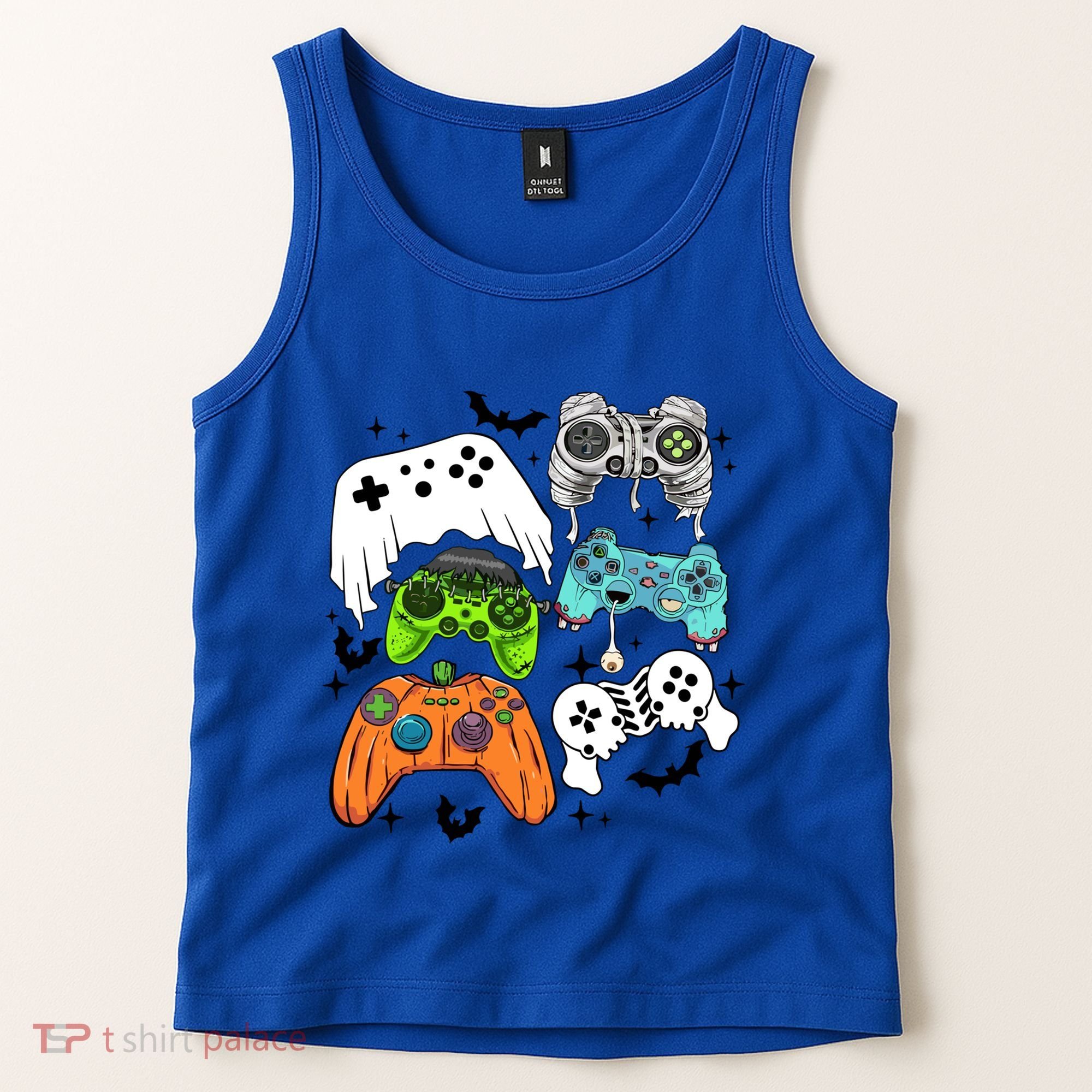 Video Game Halloween Skeleton Zombie Gaming Controllers Gift Tank Top
