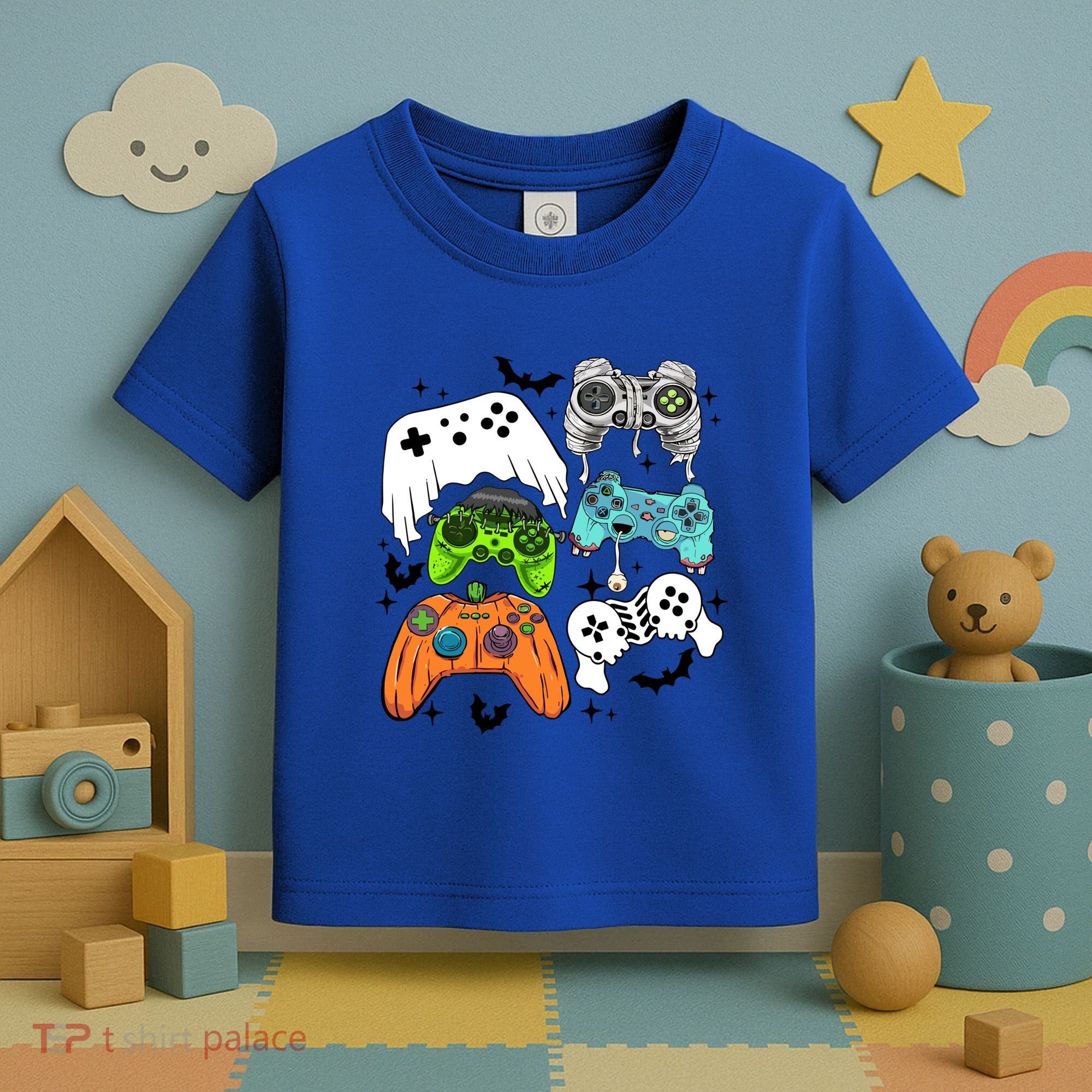 Video Game Halloween Skeleton Zombie Gaming Controllers Gift Toddler T-Shirt
