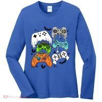 Video Game Halloween Skeleton Zombie Gaming Controllers Gift Women's Long Sleeve Shirt thumb 0