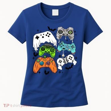 Video Game Halloween Skeleton Zombie Gaming Controllers Gift Women's T-Shirt