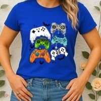 Video Game Halloween Skeleton Zombie Gaming Controllers Gift Women's T-Shirt thumb 2