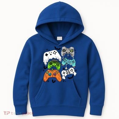 Video Game Halloween Skeleton Zombie Gaming Controllers Gift Kids Hoodie