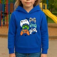 Video Game Halloween Skeleton Zombie Gaming Controllers Gift Kids Hoodie thumb 3
