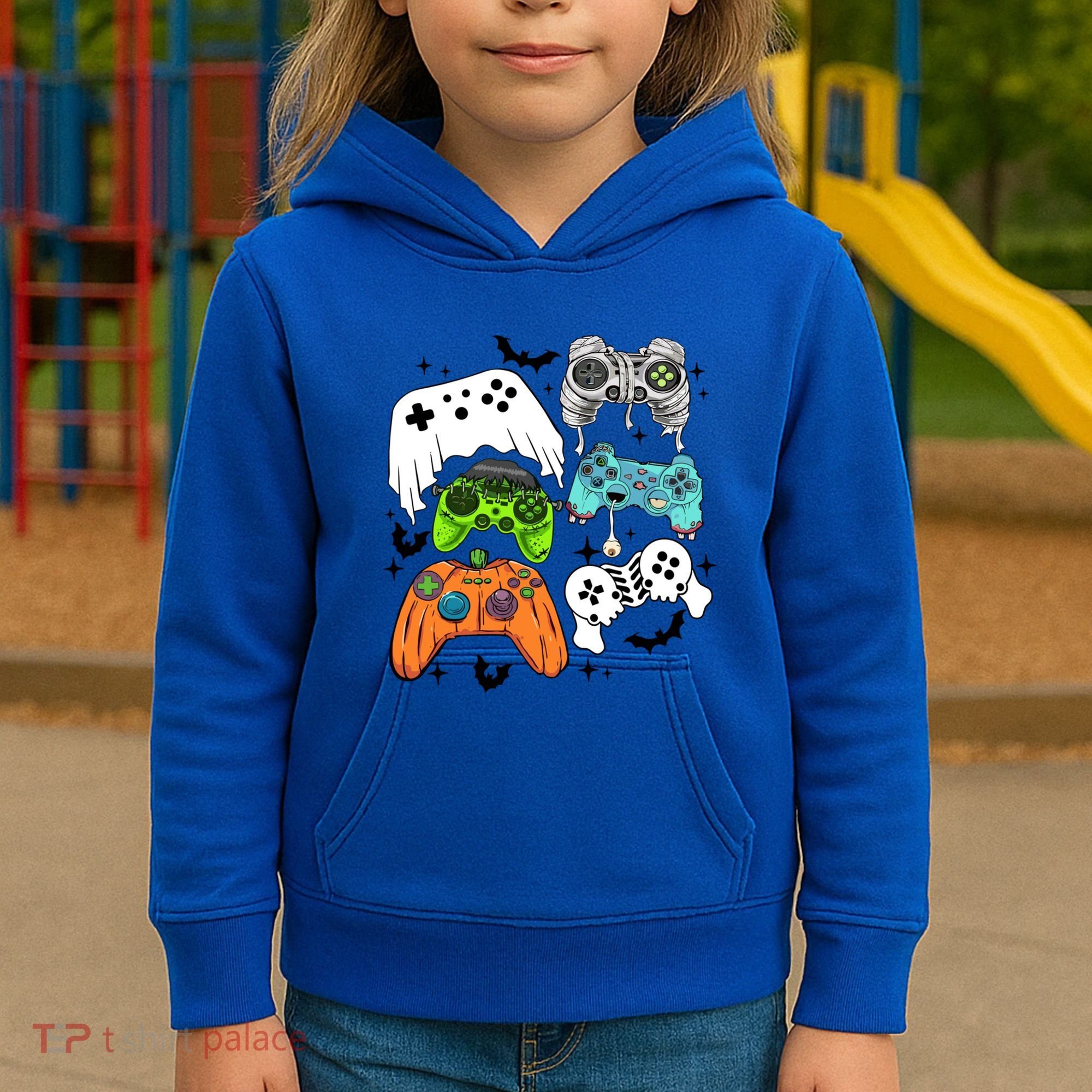 Video Game Halloween Skeleton Zombie Gaming Controllers Gift Kids Hoodie