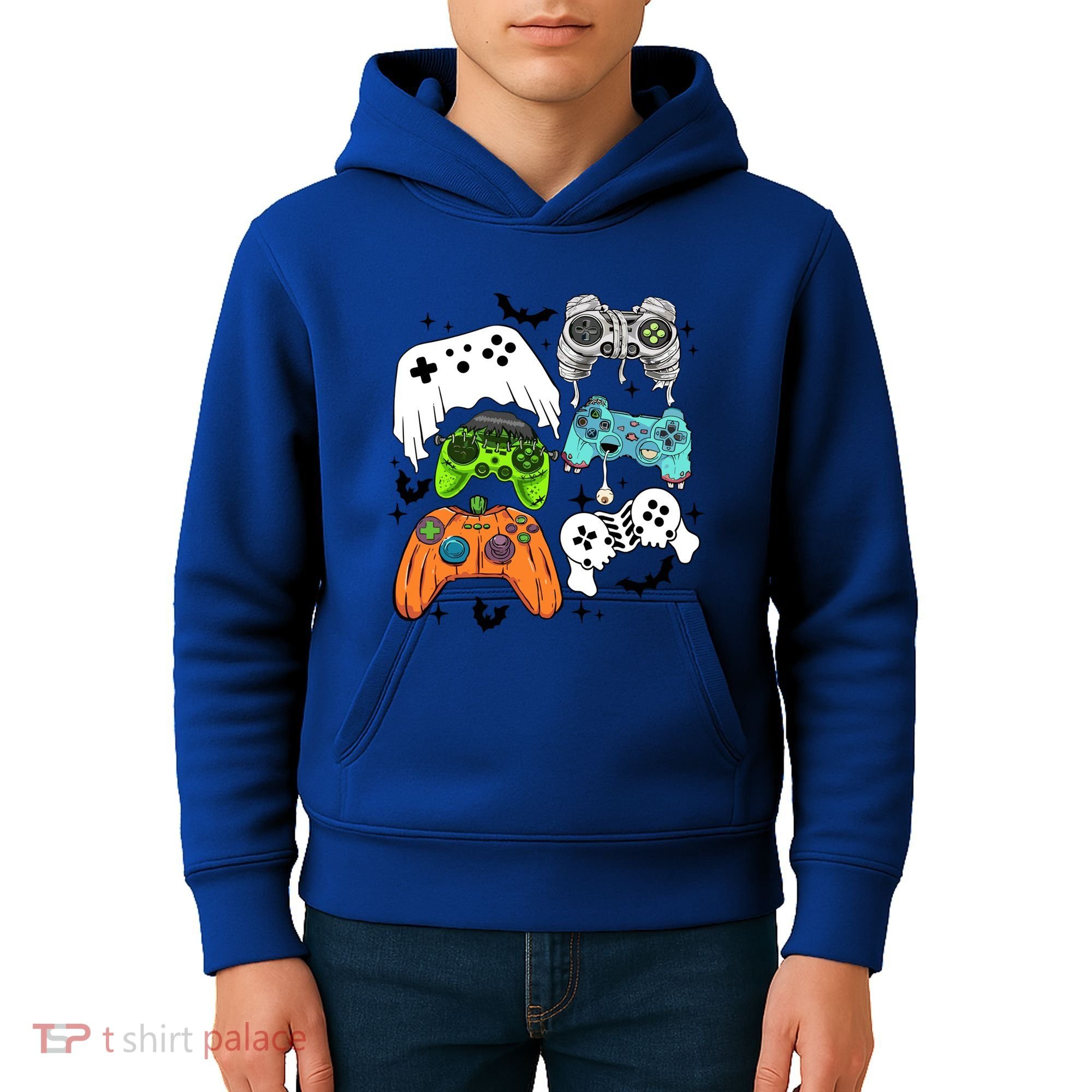 Video Game Halloween Skeleton Zombie Gaming Controllers Gift Kids Hoodie